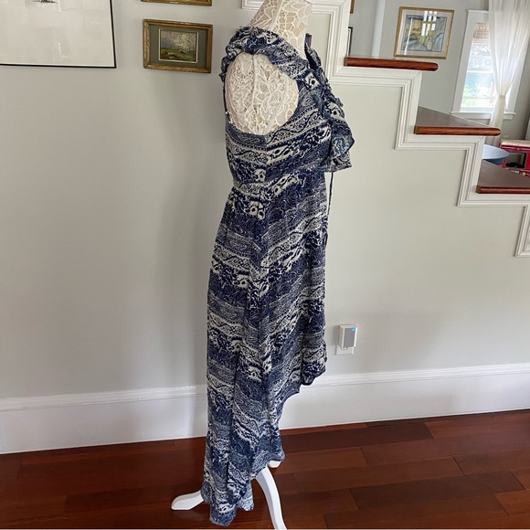 TULAROSA x REVOLVE Nashville Blue Print High Low Dress M - Picture 4 of 6
